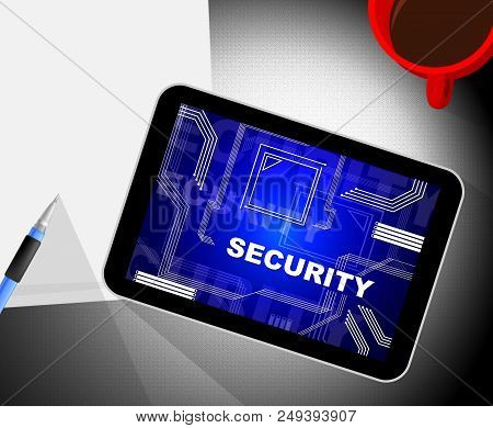 Cybersecurity Technology Hightech Security Guard 2D Illustration