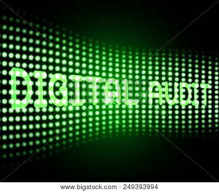 Digital Audit Cyber Network Examination 3D Illustration