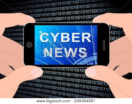 Cyber News Breaking Digital Headlines 3D Illustration