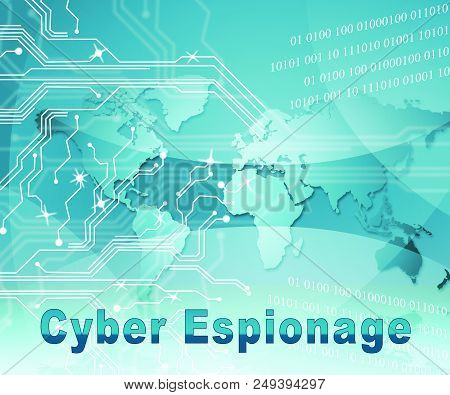 Cyber Espionage Criminal Cyber Attack 2D Illustration