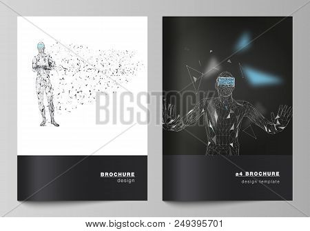 The Vector Layout Of A4 Format Modern Cover Mockups Design Templates For Brochure, Magazine, Flyer, 