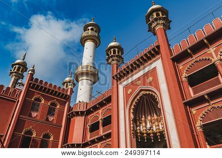 Interior Of Nakhoda Masjid,the Principal Mosque Of Kolkata, India, In The Chitpur Area Of The Burrab