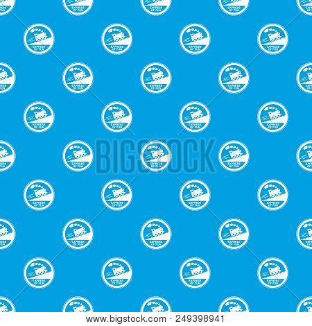 Train Journey Sign Pattern Vector Seamless Blue Repeat For Any Use