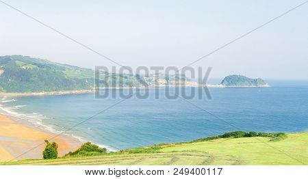 Beach Of Zarauz At Summer Day, Pais Vasco, Spain