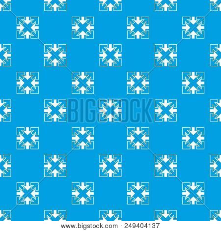 Full Screen And Exit Full Screen Arrows Pattern Vector Seamless Blue Repeat For Any Use