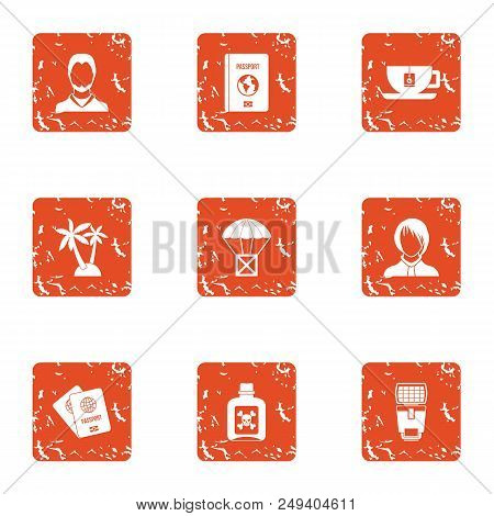 Save Shipping Icons Set. Grunge Set Of 9 Save Shipping Vector Icons For Web Isolated On White Backgr