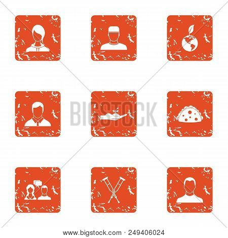 Dialogue Icons Set. Grunge Set Of 9 Dialogue Vector Icons For Web Isolated On White Background