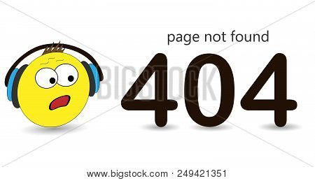 404 Error Page Vector Template For Website. Surprised Emotion, Huh Emotion