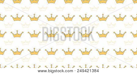 Vector Seamless Pattern With Crowns Of Princess, Queen, Fairies