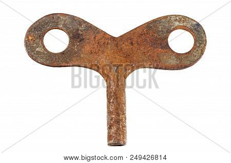Vintage Wind Up Key Isolated On White Background