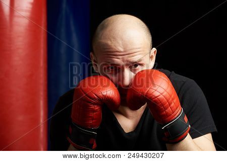 Boxing Defense Theme. One Man Blockiing Boxing Punch