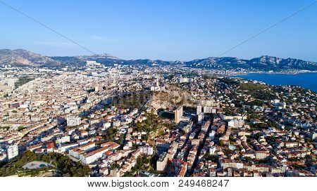 Aerial View Of Marseille City, Bouches Du Rhone, France