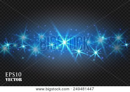 Magic Space. Abstract Universe Background. Blue Background And Shining Stars. Vector Illustration .e
