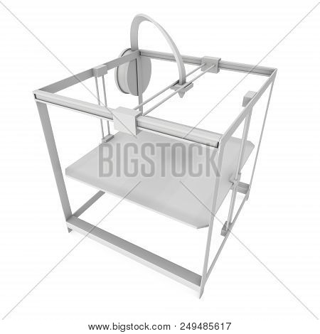 3d Printer Isolated On White Render Illustration