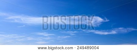 Beautiful Clouds Against A Blue Sky Background. Cloudscape Sky. Blue Sky With Cloudy Weather, Nature