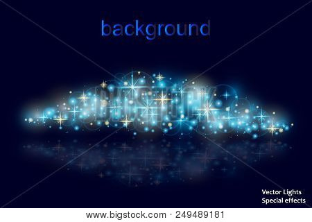Magic Space. Abstract Universe Background. Blue Background And Shining Stars. Vector Illustration .e