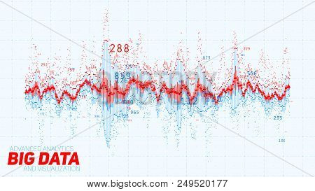 Vector Abstract Financial Big Data Graph Visualization. Stock Index Infographics Aesthetic Design. V