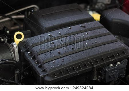 Car Engine After Washing, Concept Of Car Care