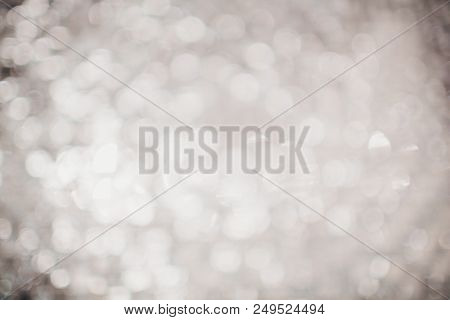 Sparkling Spots Of Figured Bokeh - Shining White Stars, Metal Surface Is Not In Focus, The Backgroun