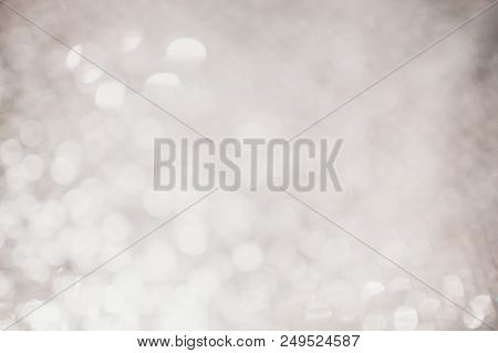Sparkling Spots Of Figured Bokeh - Shining White Stars, Metal Surface Is Not In Focus, The Backgroun