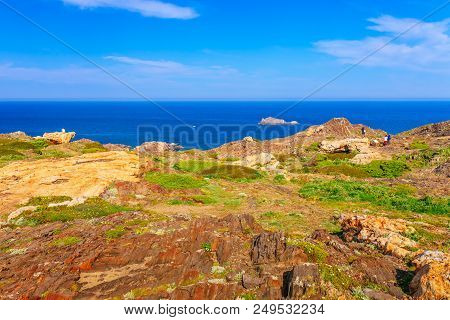 Sea Landscape With Cap De Creus, Natural Park. Eastern Point Of Spain, Girona Province, Catalonia. F