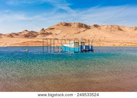 Red Sea Coast Shore In The Ras Mohammed National Park. Famous Travel Destionation In Desert. Sharm E
