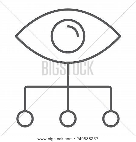 Data Visualization Thin Line Icon, Data And Analytics, Eye Sign, Vector Graphics, A Linear Pattern O
