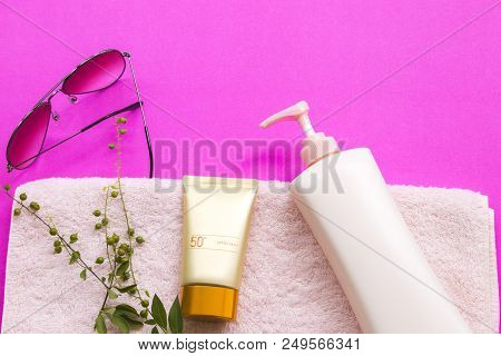 Natural Cosmetics For Skin Face Sunscreen Spf50 And  Sunglasses Hat Bath Towel Accessories Of Lifest