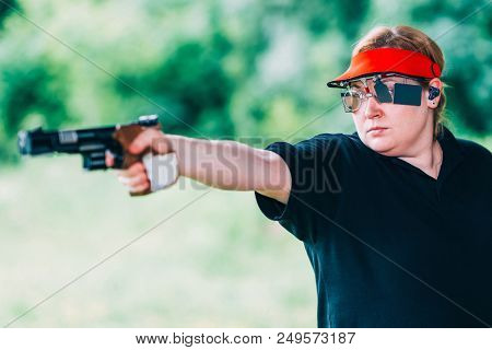 Sport Shooting Training Outdoors,horizontal  Color Image Selective Focus