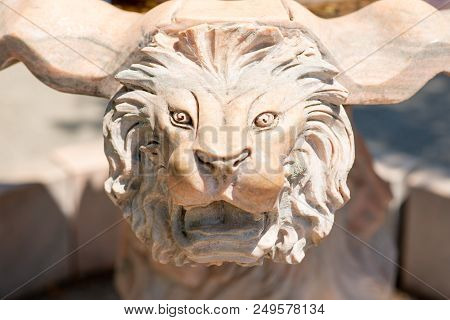 Stone Sculpture Of Lion's Muzzle