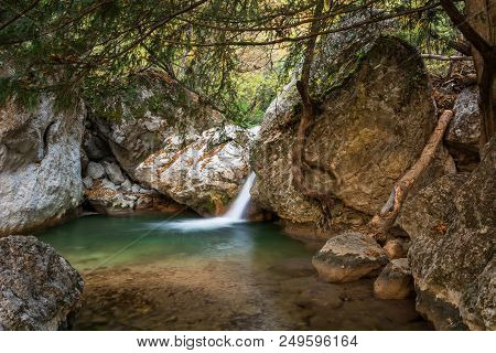 Waterfall. The Grand Canyon. The Republic Of Crimea.