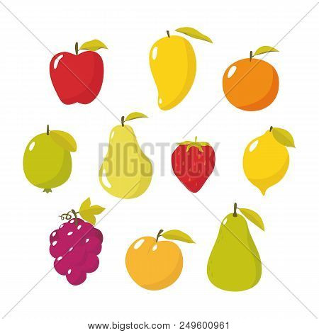 Set Of Fruits Illustration Vector On White Background