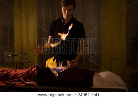 Chinese Fire Massage - Huo Liao Therapy. Traditional Chinese Medicine, Fire Treatment And Bodycare C