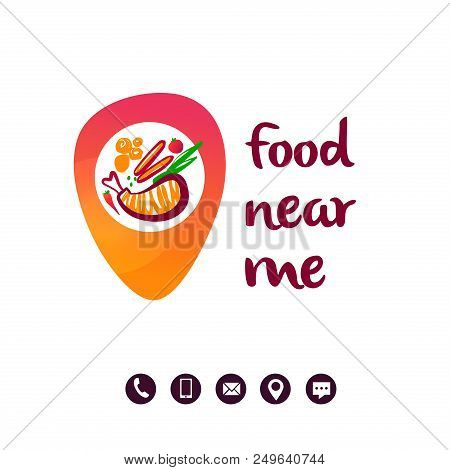Point Map Check Location In Navigation. Modern Design Logotype On White Background. Template Logo To