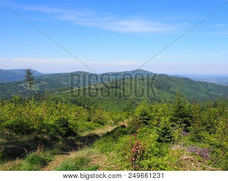 Salmopol Pass Near Kotarz Mount In Scenic Silesian Beskids Mountains Range Landscapes Near European 