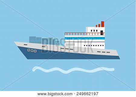 Sea Or Ocean Cruise Vector Concept In Flat Style