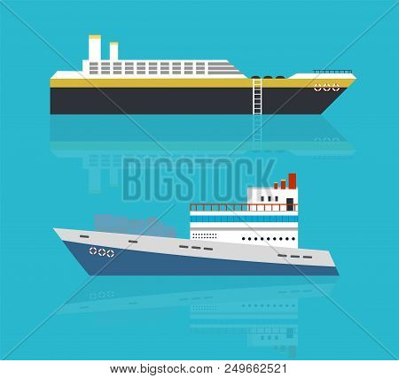 Sea Or Ocean Cruise Vector Concept In Flat Style
