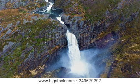 Big Waterfall In Gjesdal/norway Made By Phantom4 Drone