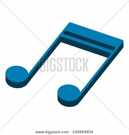 Isometric Sixteenth Musical Note. Beamed Note. Vector Illustration Design