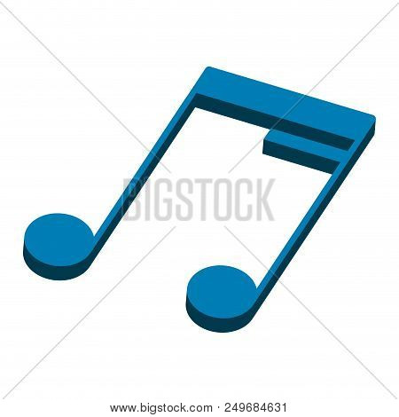 Isometric Sixteenth Musical Note. Beamed Note. Vector Illustration Design