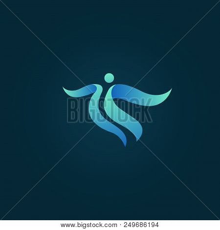 Vector Illustration, Graphic Design Editable Design. Active Person With Leafl Logo. Fitness, Sport W