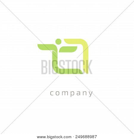 Vector Illustration, Graphic Design Editable Design. Active Person With Leafl Logo. Fitness, Sport W