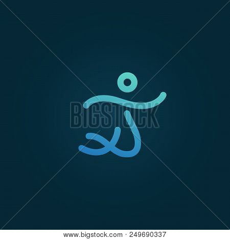 Vector Illustration, Graphic Design Editable Design. Active Person With Leafl Logo. Fitness, Sport W