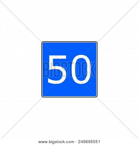 Blue Square Recommended Speed Road Sign Vector