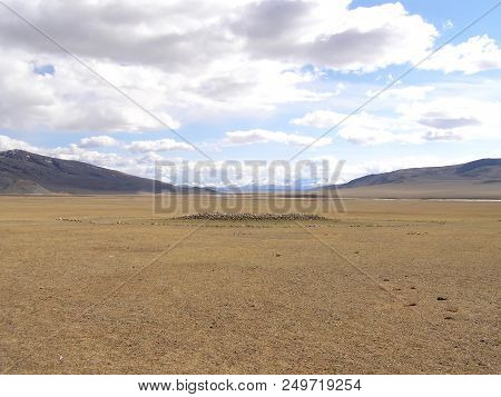 Mongolian Natural Landscapes Surrounded By Mountains And Rocks.