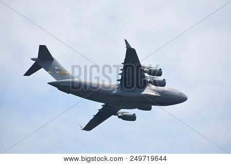 Chicopee, Ma - Jul 14: C-17 Globemaster Iii At The 2018 Great New England Airshow At Westover Air Re