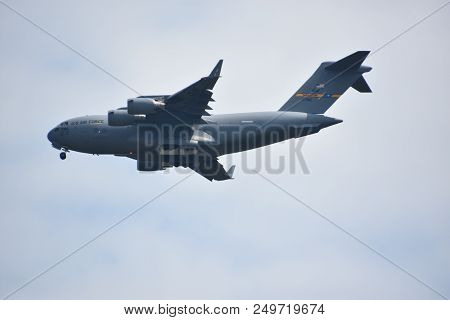Chicopee, Ma - Jul 14: C-17 Globemaster Iii At The 2018 Great New England Airshow At Westover Air Re