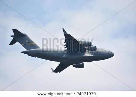 Chicopee, Ma - Jul 14: C-17 Globemaster Iii At The 2018 Great New England Airshow At Westover Air Re