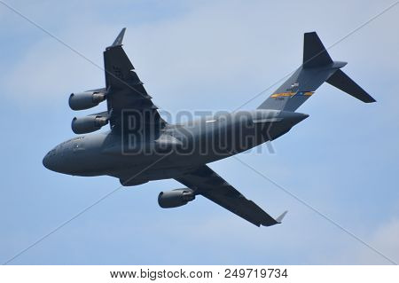 Chicopee, Ma - Jul 14: C-17 Globemaster Iii At The 2018 Great New England Airshow At Westover Air Re
