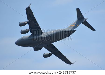 Chicopee, Ma - Jul 14: C-17 Globemaster Iii At The 2018 Great New England Airshow At Westover Air Re